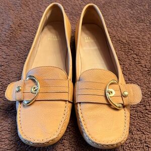 Stuart Weitzman, camel, leather loafers, size 9
